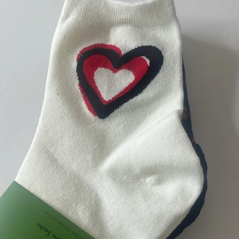 Kate Spade Shortie Crew Socks 6 Pairs Hearts / Love One Size